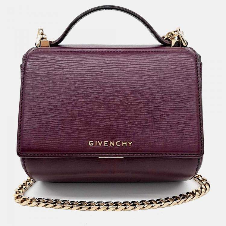 Pre Owned Givenchy Purple Leather New Pandora Box Mini