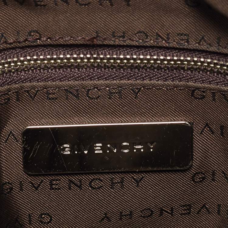 Pre Owned Givenchy Green/Brown Monogram Fabric Buckle Hobo