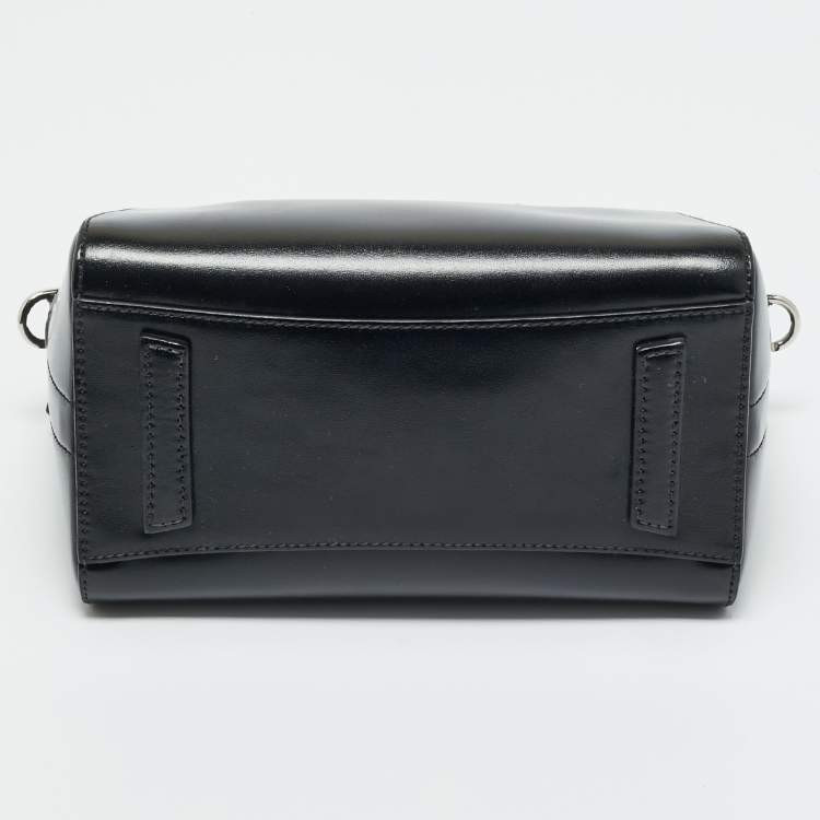 Pre Owned Givenchy Black Glossy Leather Mini Antigona Satchel