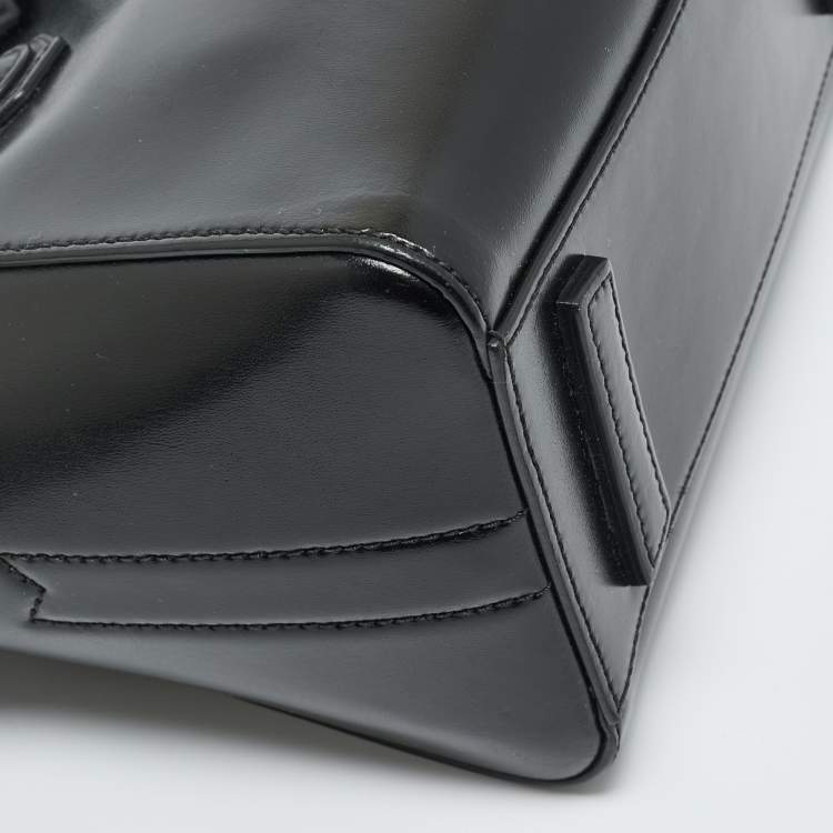 Pre Owned Givenchy Black Glossy Leather Mini Antigona Satchel