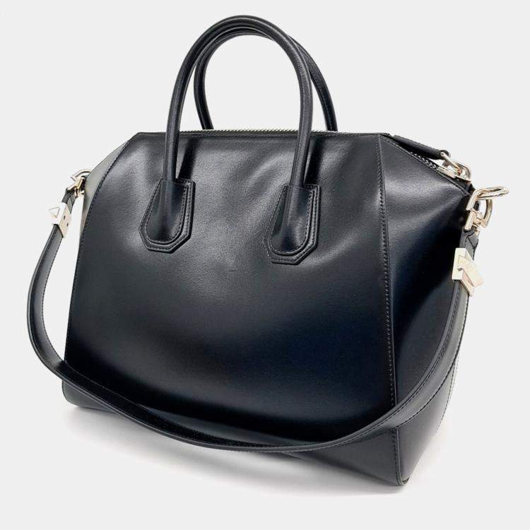 Pre Owned Givenchy Black Leather Antigona Medium