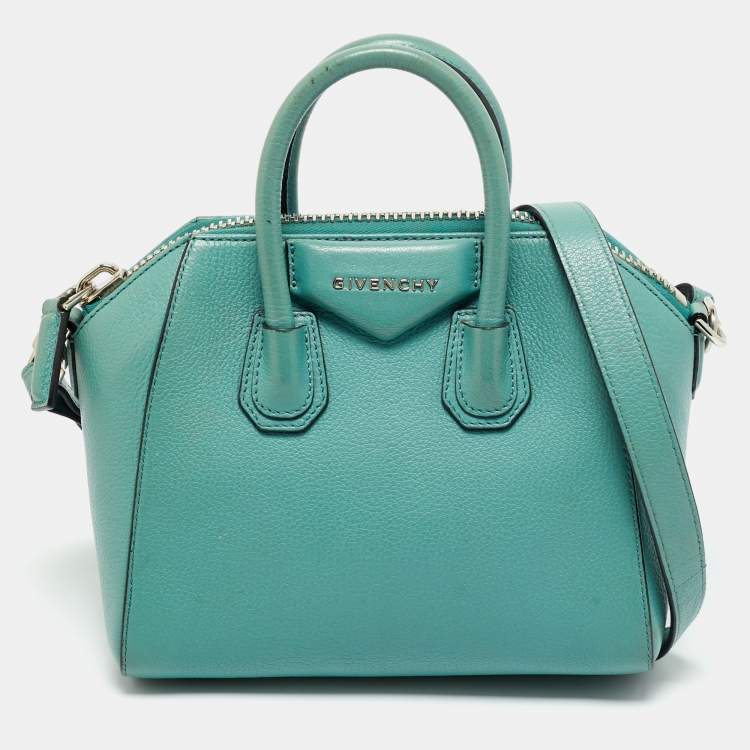 Pre Owned Givenchy Aqua Leather Mini Antigona Satchel