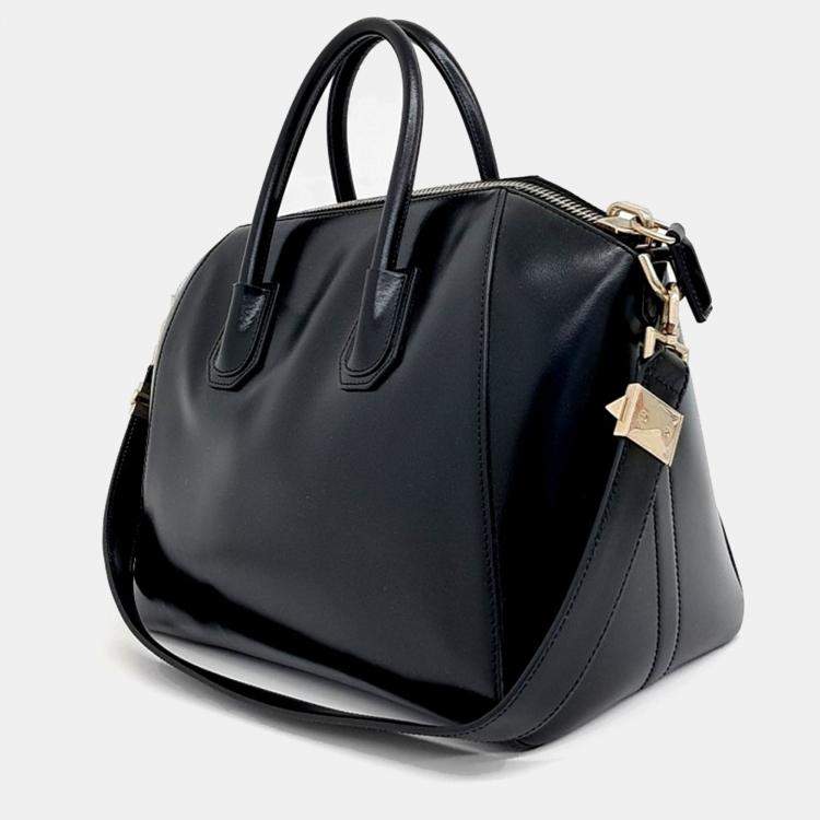Pre Owned Givenchy Black Leather Antigona Medium