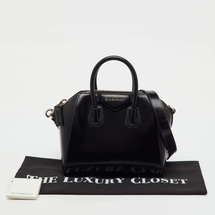 Pre Owned Givenchy Black Leather Mini Antigona Satchel