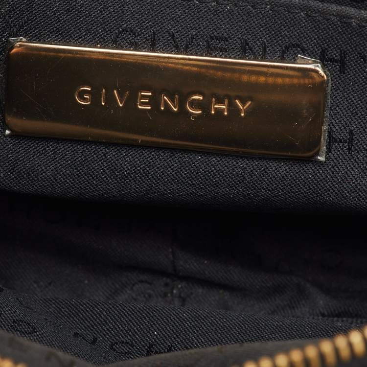 Pre Owned Givenchy Black/Grey Monogram Canvas and Leather Tassel Shoulder Bag