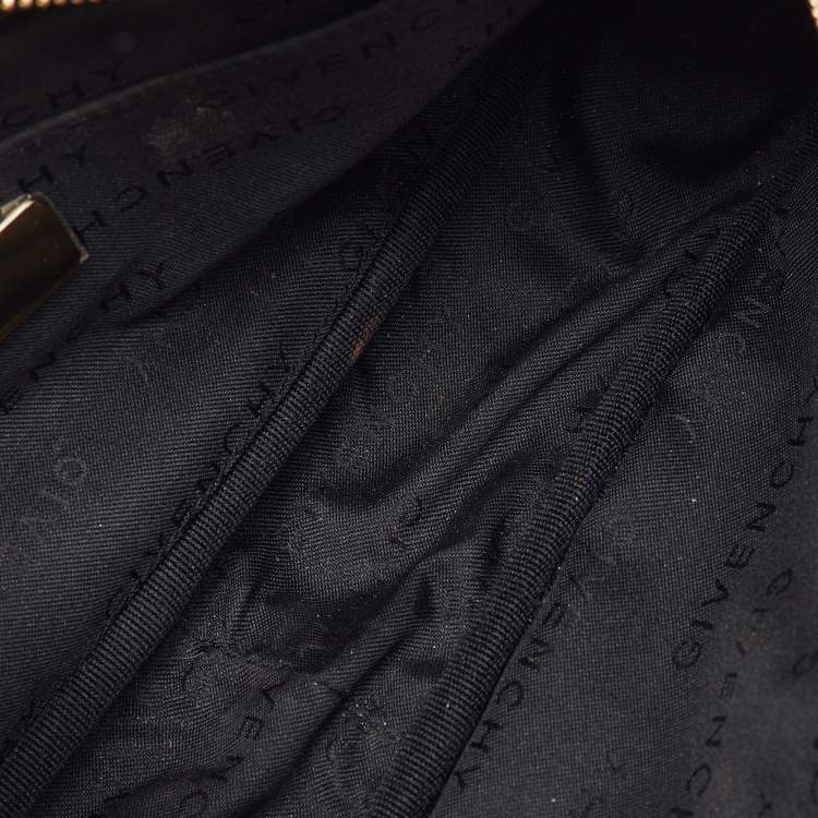 Pre Owned Givenchy Black/Grey Monogram Canvas and Leather Tassel Shoulder Bag