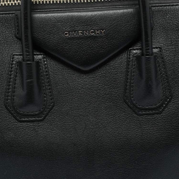 Pre Owned Givenchy Black Leather Medium Antigona Satchel