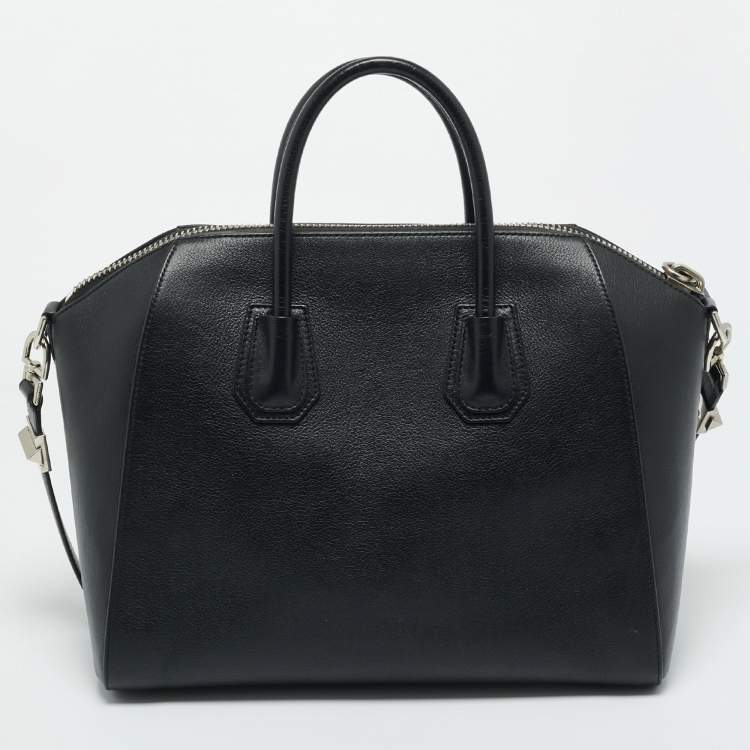 Pre Owned Givenchy Black Leather Medium Antigona Satchel