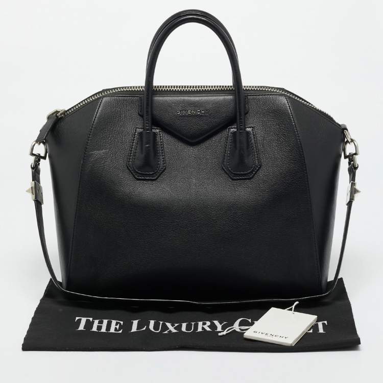 Pre Owned Givenchy Black Leather Medium Antigona Satchel