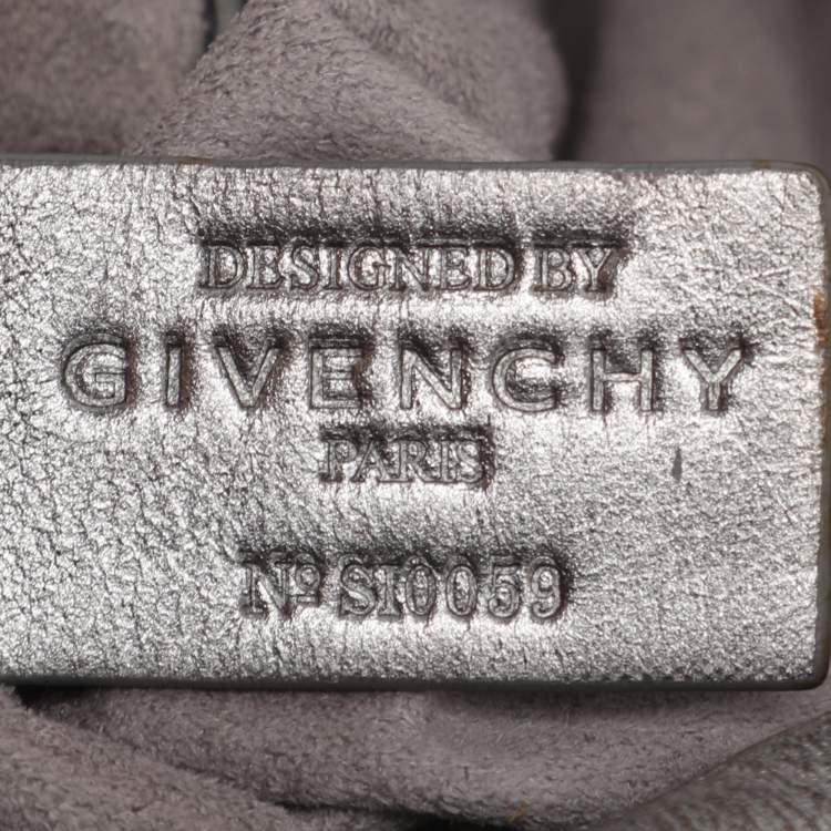 Pre Owned Givenchy Silver Monogram Leather Hobo