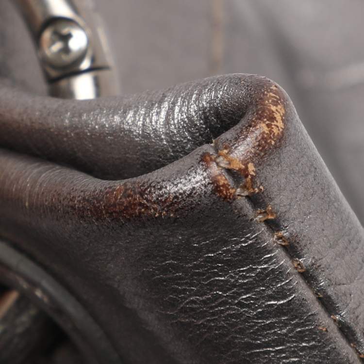 Pre Owned Givenchy Silver Monogram Leather Hobo