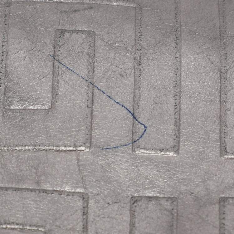 Pre Owned Givenchy Silver Monogram Leather Hobo