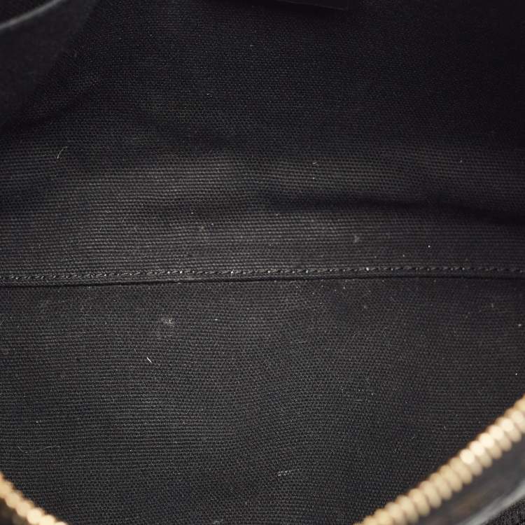 Pre Owned Givenchy Black 4G Embroidered Canvas Wristlet Pouch