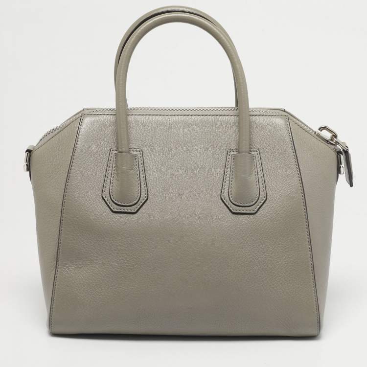 Pre Owned Givenchy Grey Leather Small Antigona Satchel