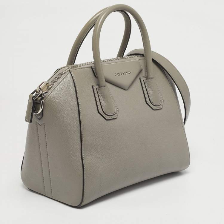 Pre Owned Givenchy Grey Leather Small Antigona Satchel
