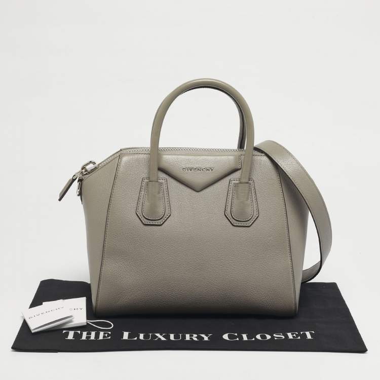 Pre Owned Givenchy Grey Leather Small Antigona Satchel