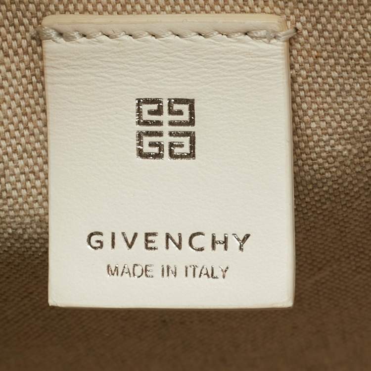 Pre Owned Givenchy Blue/Cream 4G Denim and Leather Medium Tote