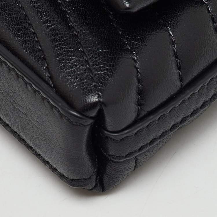 Pre Owned Givenchy Black Quilted Leather 4G Liquid Micro Shoulder Bag