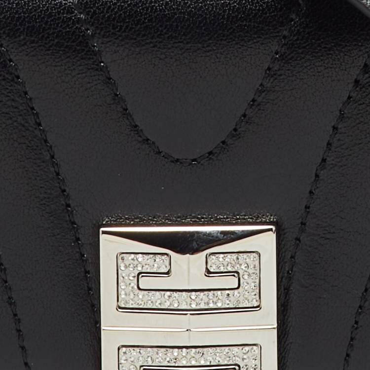 Pre Owned Givenchy Black Quilted Leather 4G Liquid Micro Shoulder Bag
