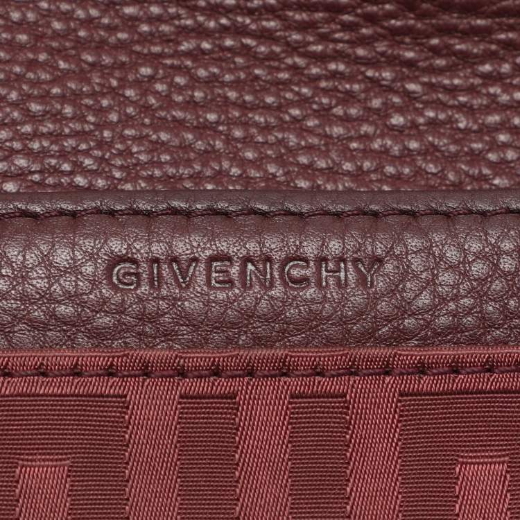 مملوكة مسبقًا محفظة كونتينينتال جيفنشي جلد ونايلون مونوغرامي بورجوندي