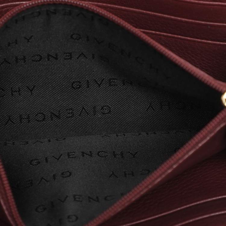 مملوكة مسبقًا محفظة كونتينينتال جيفنشي جلد ونايلون مونوغرامي بورجوندي