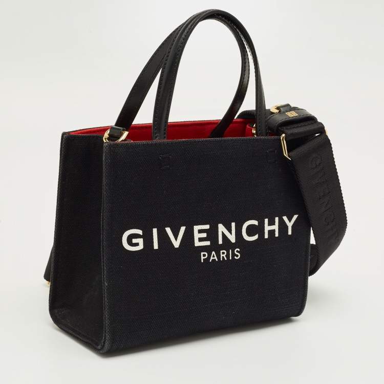 مملوكة مسبقًا Givenchy Black Canvas Mini Vertical G Tote