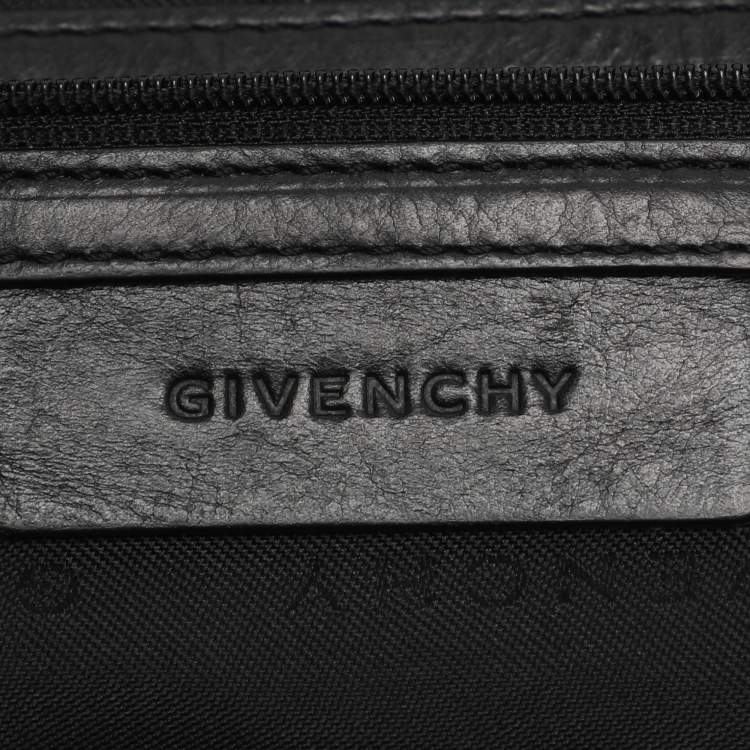 Pre Owned Givenchy Black Monogram Canvas and Leather Top Handle Bag