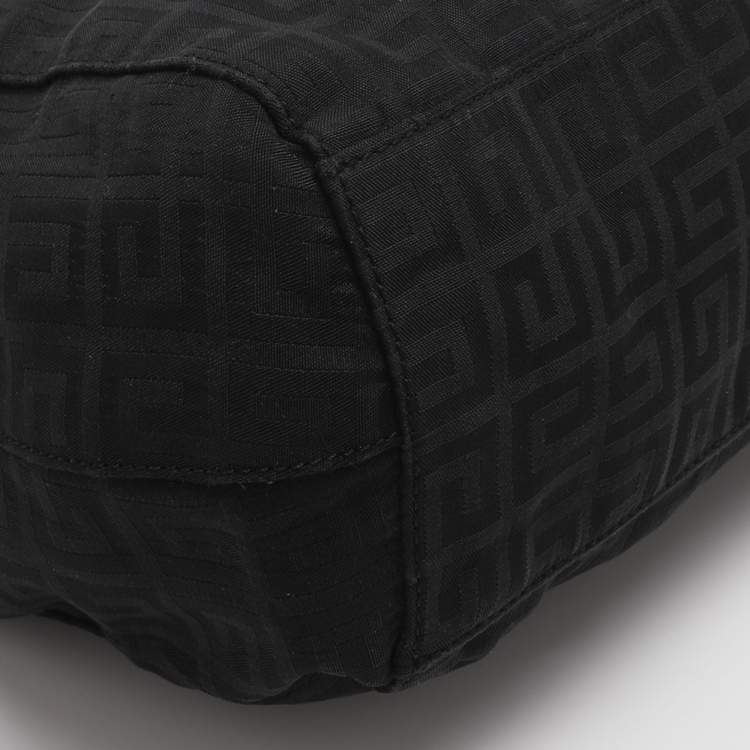 Pre Owned Givenchy Black Monogram Canvas and Leather Top Handle Bag