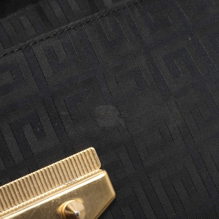 Pre Owned Givenchy Black Monogram Canvas and Leather Top Handle Bag