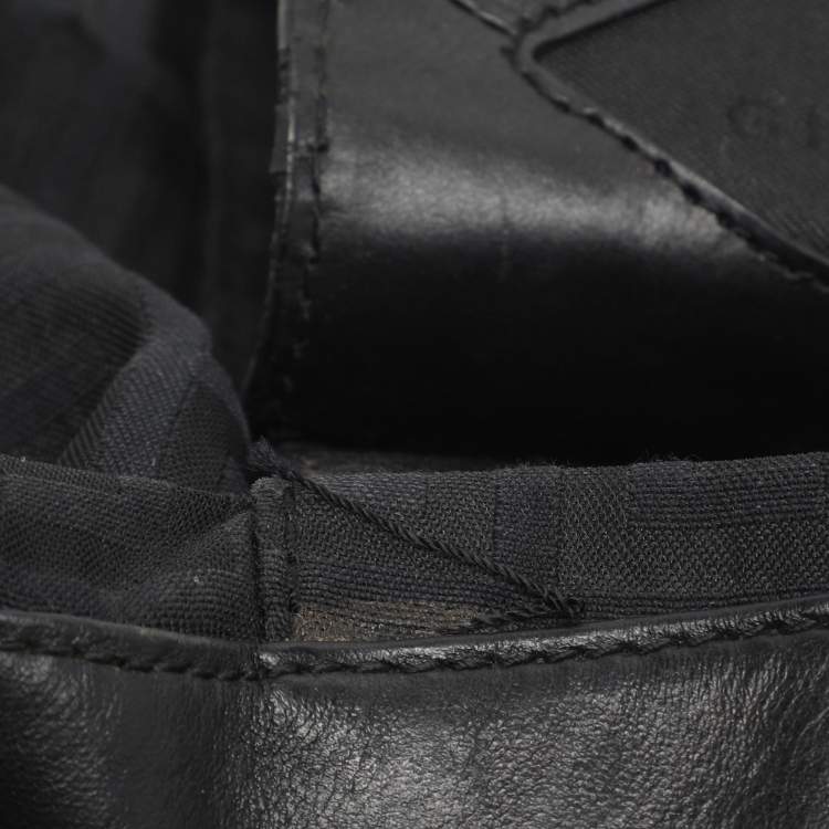 Pre Owned Givenchy Black Monogram Canvas and Leather Top Handle Bag