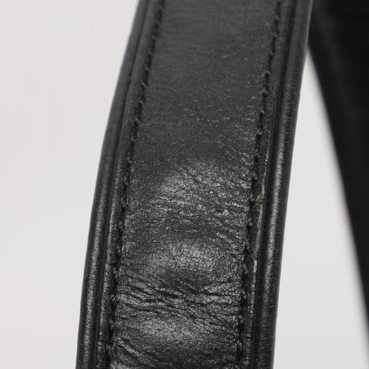 Pre Owned Givenchy Black Monogram Canvas and Leather Top Handle Bag