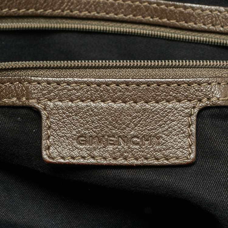 Pre Owned Givenchy Olive Green Leather Large Nightingale Satchel