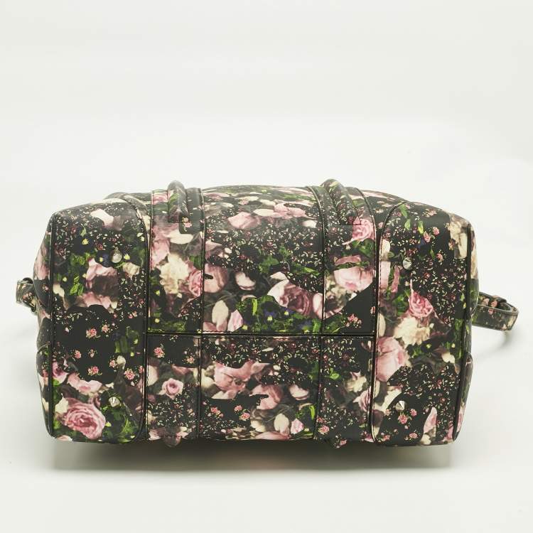 Pre Owned Givenchy Multicolor Coated Canvas and Leather Floral Lucrezia Boston Bag