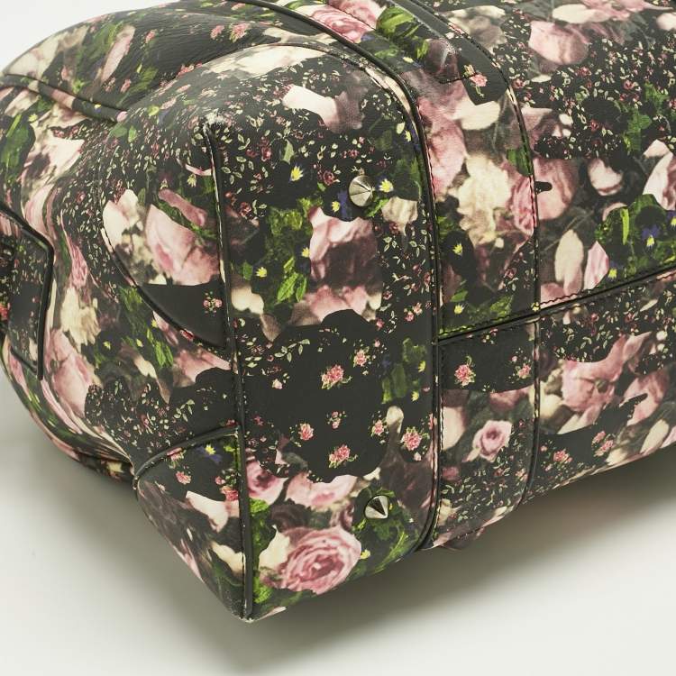 Pre Owned Givenchy Multicolor Coated Canvas and Leather Floral Lucrezia Boston Bag