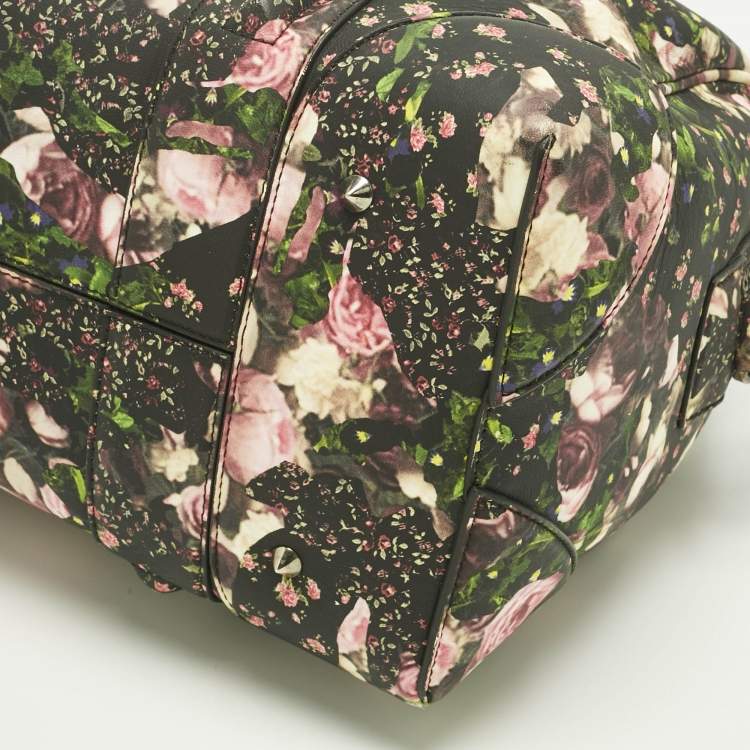 Pre Owned Givenchy Multicolor Coated Canvas and Leather Floral Lucrezia Boston Bag