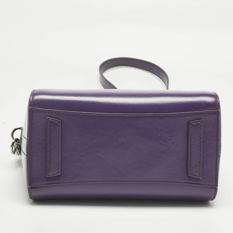 Pre Owned Givenchy Purple Leather Mini Antigona Satchel