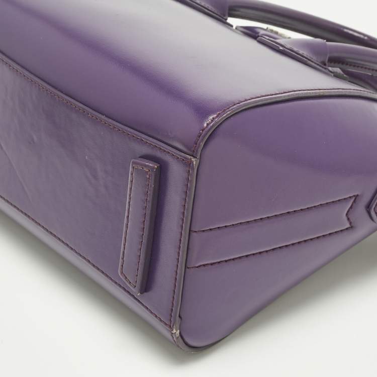 Pre Owned Givenchy Purple Leather Mini Antigona Satchel