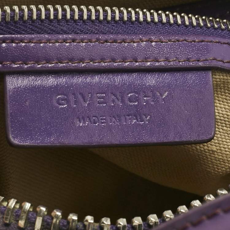 Pre Owned Givenchy Purple Leather Mini Antigona Satchel
