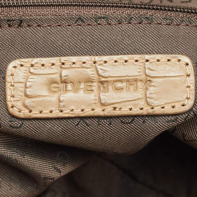 Pre Owned Givenchy Brown Jacquard Canvas and Leather Hobo