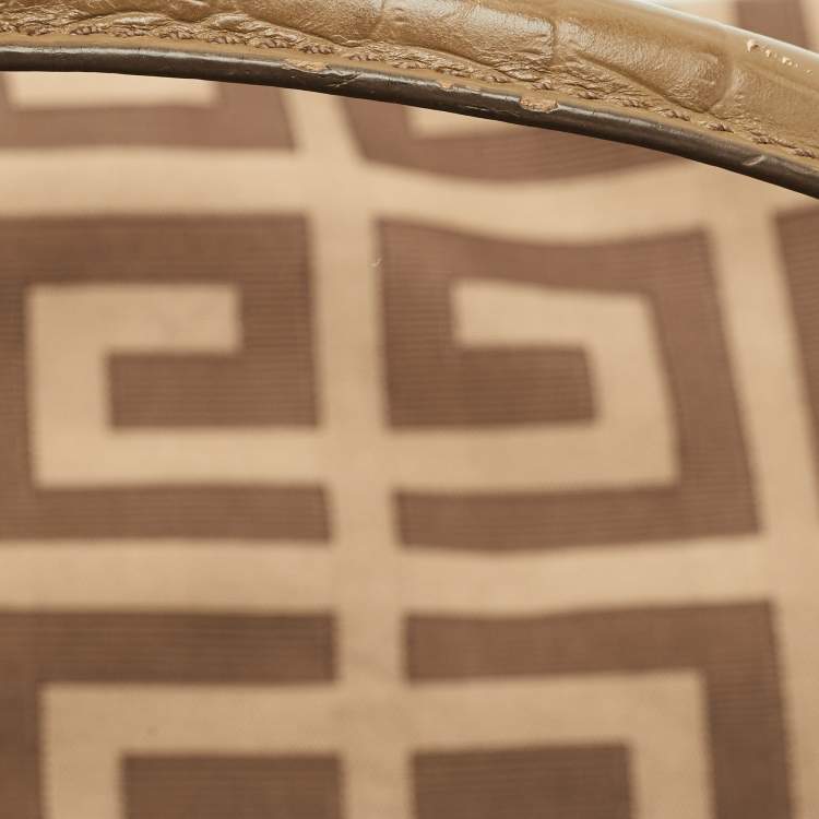Pre Owned Givenchy Brown Jacquard Canvas and Leather Hobo
