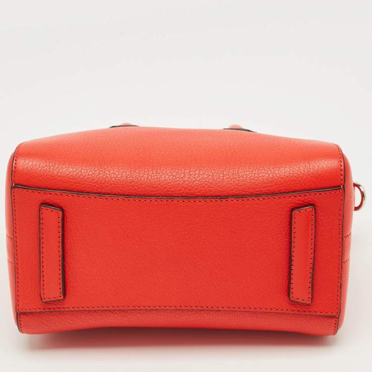 Pre Owned Givenchy Red Leather Mini Antigona Satchel