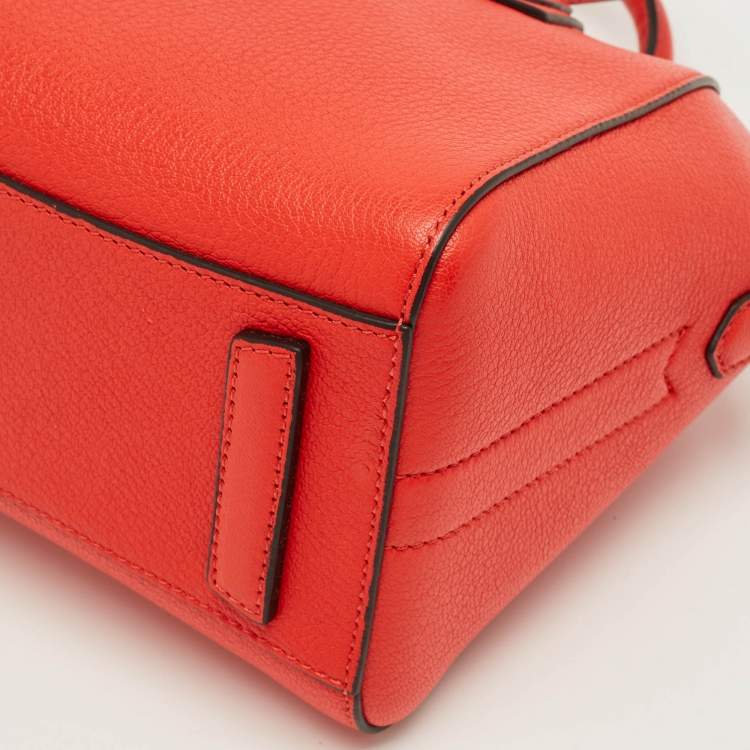 Pre Owned Givenchy Red Leather Mini Antigona Satchel