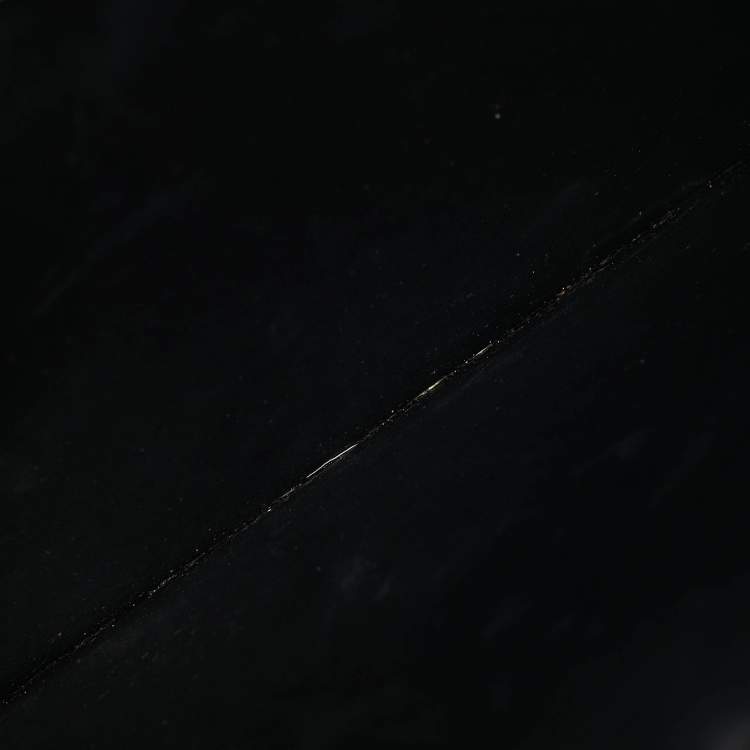 Pre Owned Givenchy Black Leather Logo Print Zipped Pouch