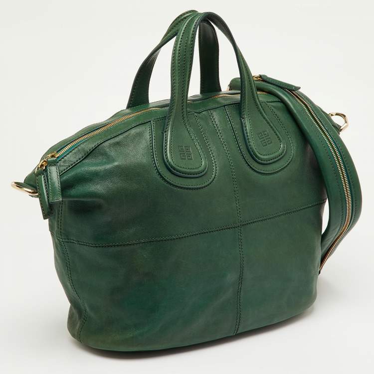 Pre Owned Givenchy Green Leather Medium Nightingale Satchel
