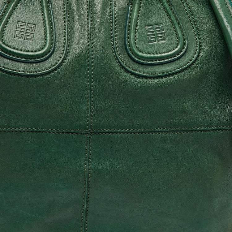 Pre Owned Givenchy Green Leather Medium Nightingale Satchel