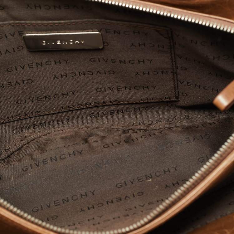 Pre Owned Givenchy Greca Flap Brown Leather Tote