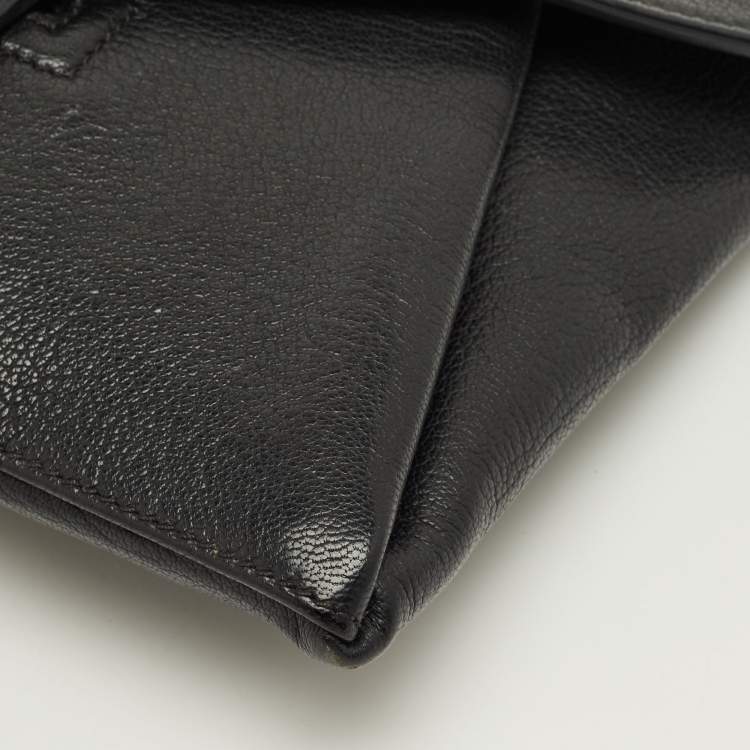 Pre Owned Givenchy Black Leather Antigona Envelope Clutch
