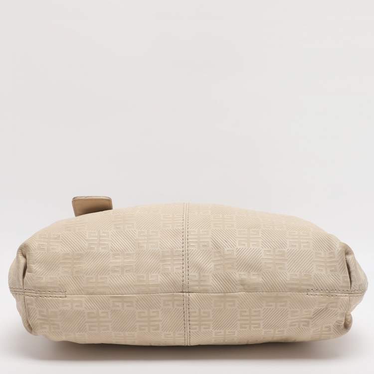 Pre Owned Givenchy Beige Monogram Leather Hobo