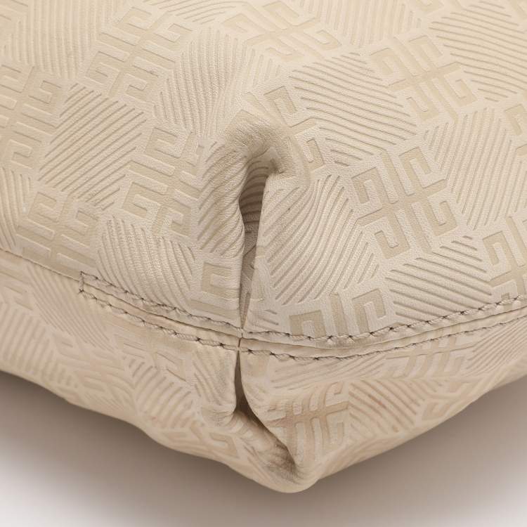 Pre Owned Givenchy Beige Monogram Leather Hobo
