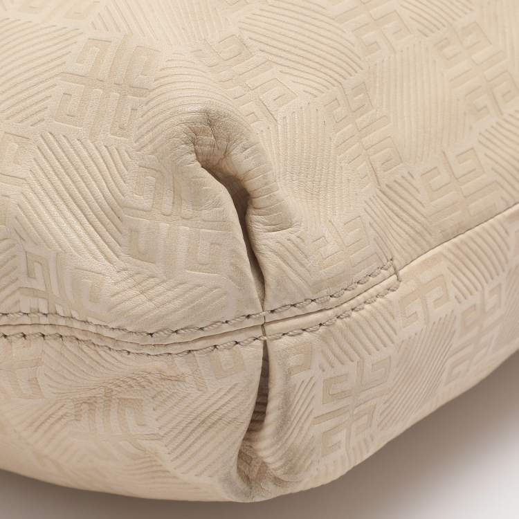 Pre Owned Givenchy Beige Monogram Leather Hobo